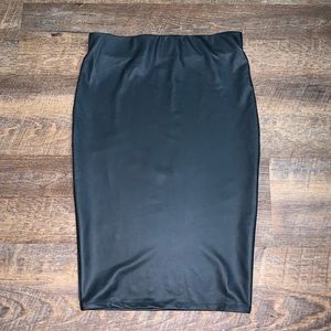 Revamped | Faux Leather Midnight Blue Skirt